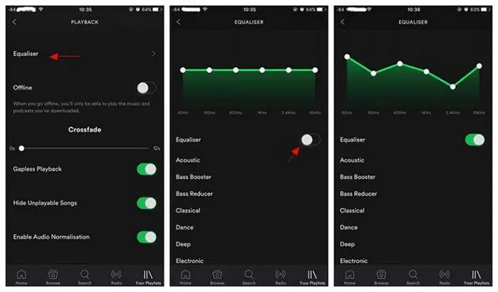 Opening Spotify Equalizer