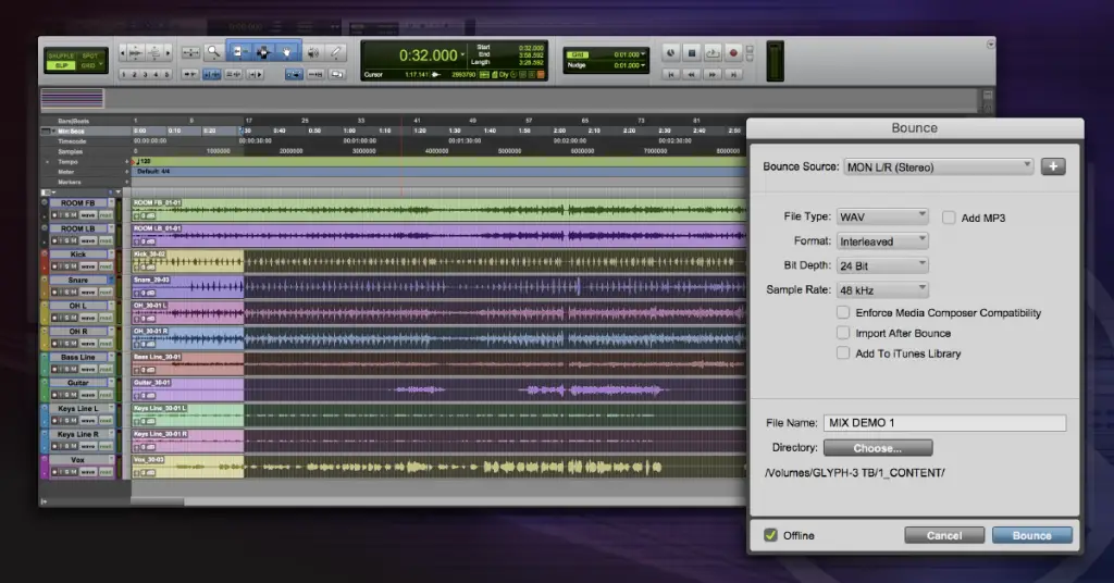 Pro Tools Bounce Interface