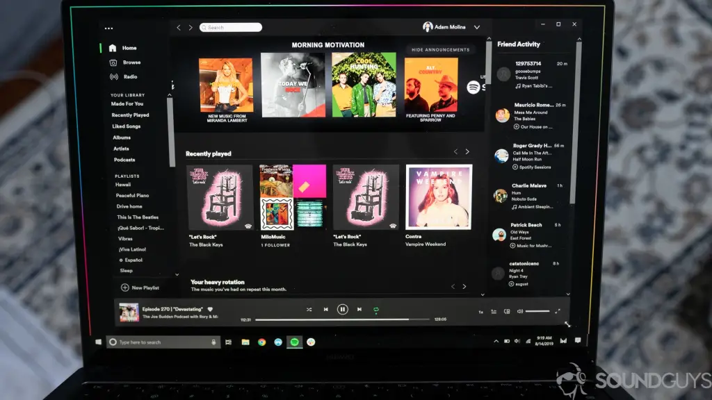 Spotify on windows laptop